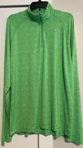 Puma Green Pullover Size 2XL 1/4 Zip Long Sleeves Athletic Dry Cell Reflective - Picture 1 of 17