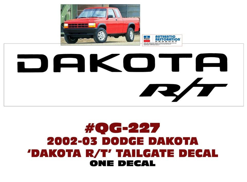 Dodge Dakota QG-227 2002 2003 - DAKOTA R/T - NOMBRE DEL PORTÓN TRASERO - CON LICENCIA Foto 1 de 1