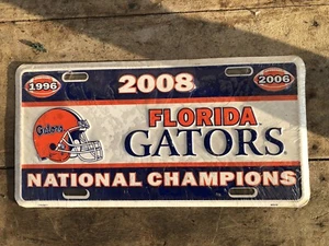 Vintage License Plate Florida Gators Champion 2008 In Cellophane - Picture 1 of 2