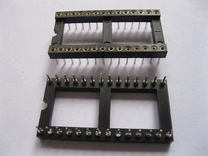 100 pcs IC Socket Adapter Pitch 2.54mm 28 PIN Round DIP High Quality X=15.24mm - Picture 1 of 1
