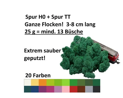 Muwse ohne Dreck ca 13 Büsche Bäume Hecken Rentier- Islandmoos Spur H0/TT - 25g - Bild 1 von 3