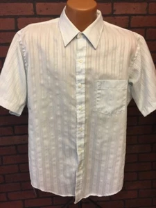 Vintage Kent Arrow Classic S/S Casual Dress Shirt Hipster Blue 16 1/2 F1-11 - Picture 1 of 8