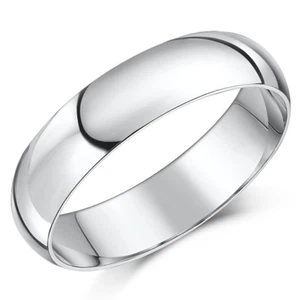 5mm Palladium Wedding Ring Men's Ladies Band Heavy Weight D Shaped UK Hallmarked - Picture 1 of 6