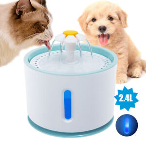 2.4L Automatic Pet Water Fountain Bottle Dog Cat LED Drink Dispenser with Filter