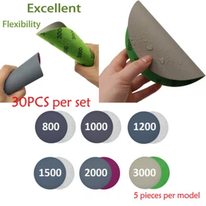 30X 6" Wet Dry Sanding Discs 800-3000 Grit Hook and Loop Orbital Sandpaper Pads - Picture 1 of 13
