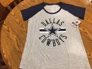 Dallas Cowboys NFL Women's Gray Short Sleeve Logo Tee Shirt, Size Large, NWT - Picture 1 of 5