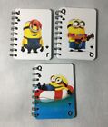 Minions Playing Cards Cover 3 Spiral Bound Mini Notebook, Recycled Card Handmade