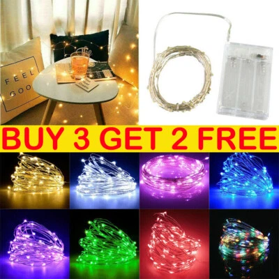 2M 5M 10M 20/50/100LED Battery String Lights Copper Wire Fairy Outdoor Garden UK - Image 1 of 4