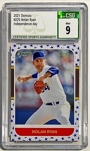 2021 Donruss Nolan Ryan Independence Day Parallel CSG 9 Mint Texas Rangers HOF