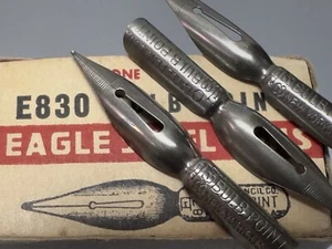 Three Vintage Eagle E830 Bulb Point Dip Pen Nibs - Picture 1 of 1
