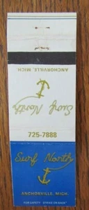 ANCHORVILLE, MICHIGAN MATCHBOOK COVER: SURF NORTH RESTAURANT EMPTY MATCHCOVER -D - Picture 1 of 1