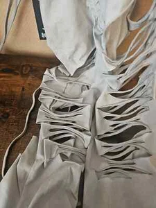 Women's V-Cut Bell Bottoms, Ecru, Extra Small - Picture 1 of 5