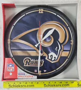 NFL ST. Louis RAMS Wall Clock 13" WinCraft Sports Football Made in USA - Picture 1 of 6