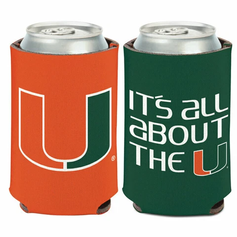 Miami Hurricanes Slogan Design NCAA Can Cooler 12oz Collapsible Koozie Cover