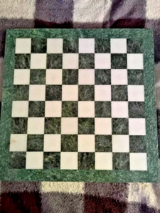 Marble Chess Set, Green and white 14 inch board - Picture 1 of 9