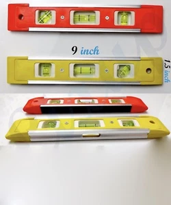 Set 9" SPIRIT LEVEL Magnetico Livello Barca Tasca e Mini Livello Pondio UK - Foto 1 di 1
