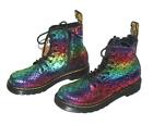 Dr. Martens Rainbow Croc Shimmery Metallic Leather Pascal Boots Wm's 6 Nwt