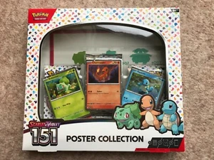 Pokemon 151 Poster Collection Box PIXEL HOLO - 3 Booster Packs SEALED - Picture 1 of 11