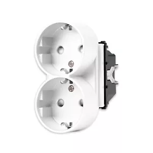 Kombi Steckdose Modul Schuko Doppelsteckdose für 1 Unterputzdose LUXUS-TIME - Bild 1 von 6