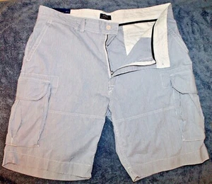 Pantalones Cortos de Carga Polo Ralph Lauren Para Hombres Azul Blanco Rayas 100% Algodón Nuevos con Etiquetas Cintura 31 - Imagen 1 de 4