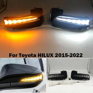 Side Rear View Mirror Light For Toyota HILUX 2015-2022 LED Lamp Turn Signal Pair - Picture 1 of 12