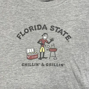 Camisa Life Is Good Vintage Para Hombre S Gris Florida State Chillin & Grillin Gris Barbacoa - Imagen 1 de 14