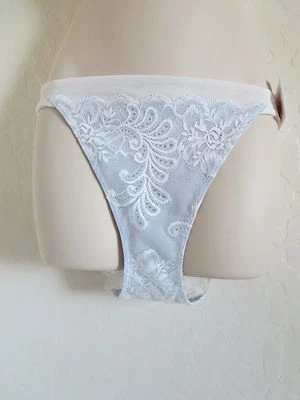 LE MYSTERE SOPHIA CALCINHA DE BIQUÍNI DE RENDA #735, GRANDE, azul cristal/pérola, nova com etiquetas $26 - Imagem 1 de 4