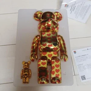 Cuore Oro 100% 400% Mattone Orso BE@RBRICK medicom giocattolo nascondiglio X *Usato - Foto 1 di 6