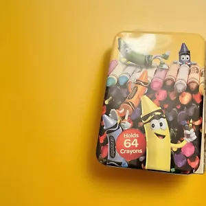 Crayola Metall Blechdose Bleistifte und Aufbewahrungsdosen Back to School gelb Sammlerstück - Bild 1 von 5