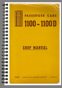 Fiat 1100 - 1100D Shop Manual And Maintenance Workshop Book Paper Reprint - Picture 1 of 4
