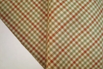 2.72 yds Crossville Wool Fabric Luxury Super 120s Suiting 8.5 oz Rust Plaid 98" - Image 1 of 4