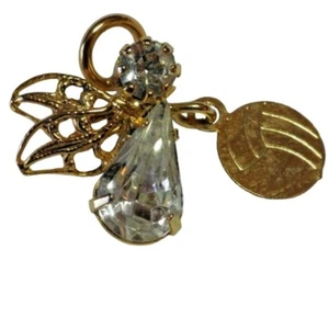 Soccer Angel Pinback Gold Tone Vintage Collectible Pin - Picture 1 of 3