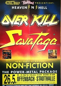 SAVATAGE - OVERKILL  1993 OFFENBACH - orig. Concert Poster - DIN A1 - F/U 662 - Picture 1 of 1