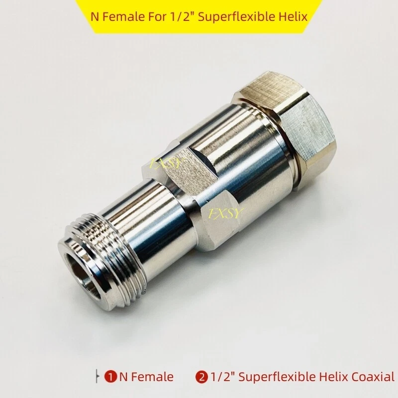 N Female Connector Clamp For 1/2" Superflexible Corrugated Coax Cable FSJ4-50B - Image 1 of 4