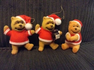 VINTAGE WALT DISNEY HONG KONG WINNIE THE POOH ORNAMENT LOT OF 3 - Picture 1 of 9