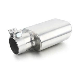 Clamp-On Square Exhaust Tip Rolled Rectangle Slant 2.5" Inlet-3" x 5.5" Outlet - Picture 1 of 5
