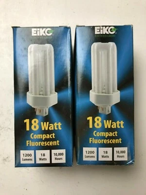 Eiko 18W Compact Fluorescent Light Bulb 1200 Lumens 3500K TT18/35 Set of 4 - Image 1 of 3