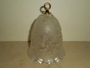 Vintage MIKASA Frosted Crystal Bell Christmas O' Silent Night 5 1/4" Germany - Picture 1 of 12