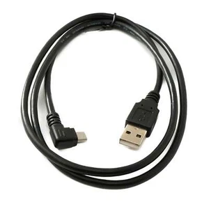 SYSTEM-S USB 2.0 Cable 100 CM Micro B Plug To Type A Plug Right Angled - Zdjęcie 1 z 4