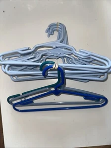 Kids Blue Plastic Hangers Baby Hangers for Closet Home ( Lot of 13) 11 1/2 in - Picture 1 of 6