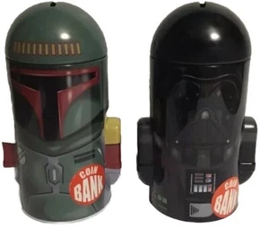Tin Coin Money Banks Star Wars Darth Vader Boba Fett 2015 Lot Of 2 Collectibles - Picture 1 of 20