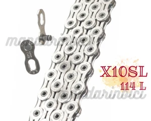 KMC X10SL 114 Maglie Catena Argento Bicicletta 10 Velocità Nuova - Foto 1 di 1