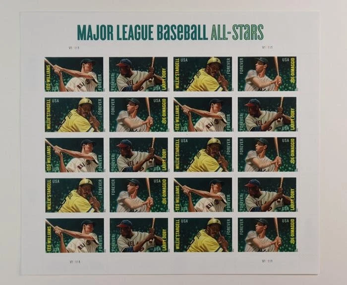 US SCOTT 4694 - 4697a PANEL DE 20 ESTAMPILLAS DE BÉISBOL ALL-STARS FOREVER MNH Foto 1 de 1