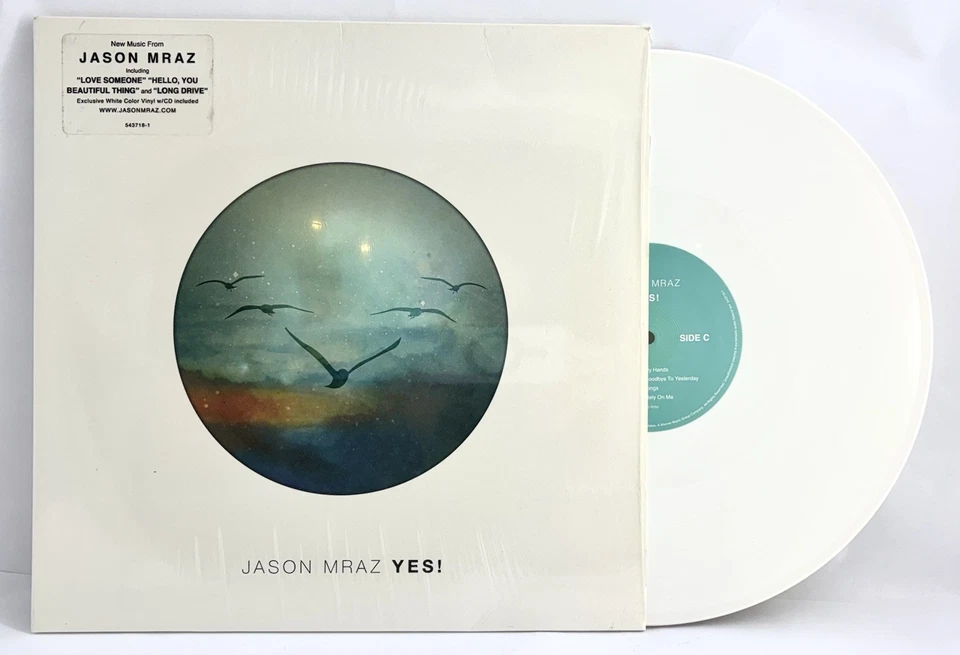 JASON MRAZ YES 2014 LP NM Shrink Hype Sealed CD White Vinyl Atlantic Pop Rock - Image 1 of 4