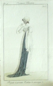 Gravure Costume Parisien 1800 an 9 # 275 (eau forte) (Old Fashion plate) - Imagen 1 de 1