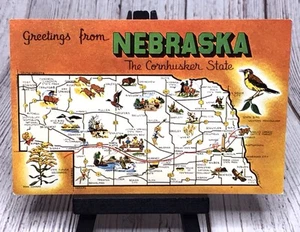Mapa postal de saludos desde Nebraska y atracciones - Imagen 1 de 4