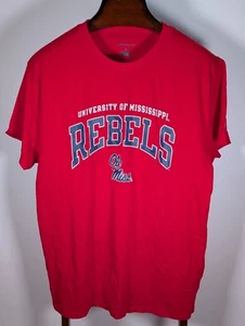 Camiseta Ole Miss Rebels Champion Fútbol Roja GRANDE SPELL OUT - Talla XXL - Imagen 1 de 7