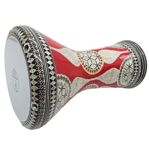 The 17'' Red Aitne Gawharet El Fan Darbuka Doumbek - Foto 1 di 8