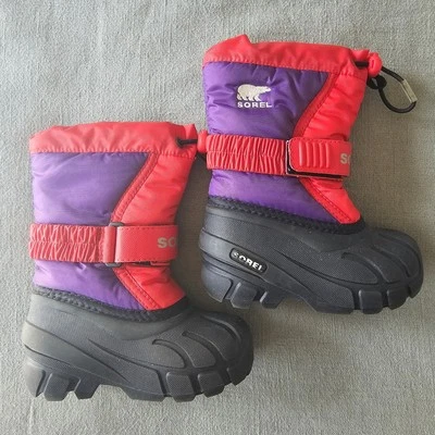 Sorel Youth Little Kid FLURRY Boot Red/Purple 7 Winter Snow Rain Outdoor Sport - Image 1 of 4