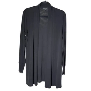 Cárdigan de seda para mujer Eileen Fisher M negro manga larga plumero abierto clásico - Imagen 1 de 10